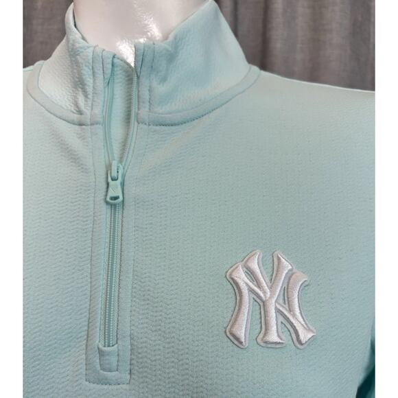 New York Yankees Women's Levelwear By MLB Small Blue Quarter Zip Jacket NWT Knox - Picture 8 of 16